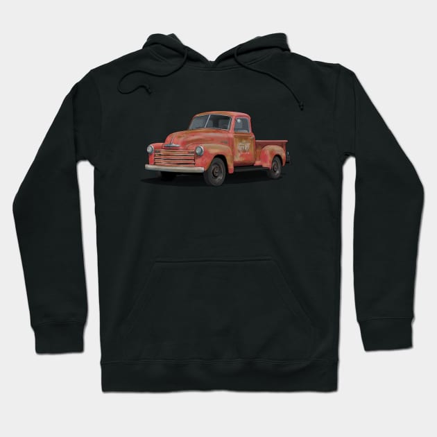 rusty red chevy pick up Hoodie by candcretro